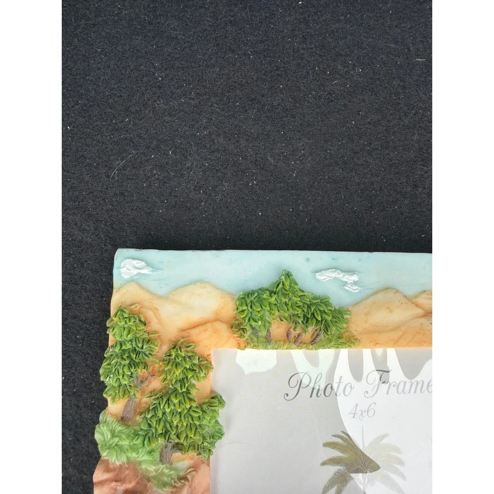 African Safari Elephant 3D Resin Photo Frame 4x6 Wildlife Savanna Decor